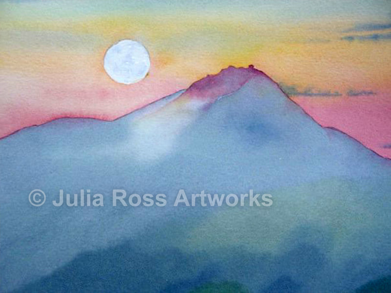 Full Moon Over Mt Tam - Julia Ross Artworks